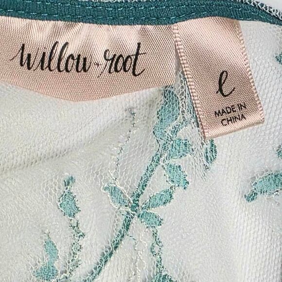 Willow Root Green Lace Sleeveless Peplum Top Women’s L - Picture 5 of 7